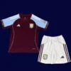 Aston Villa Home Kids kits 25/26 front lightweight breathable junior football shirt