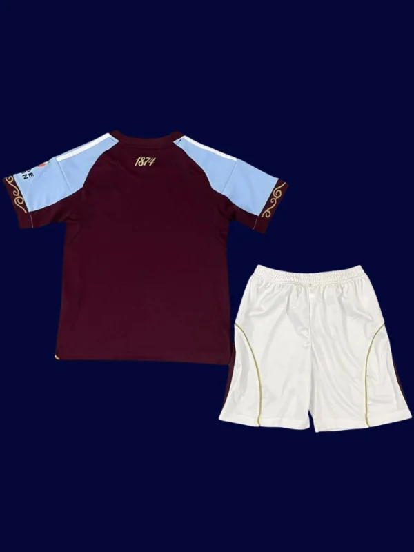 Aston Villa Home Kids kits 25/26 back custom number