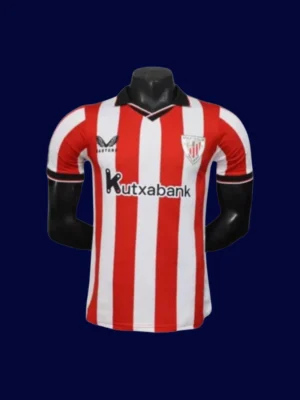 Athletic Bilbao Home Jersey 25/26 Player Version front view with player-cut and crest.