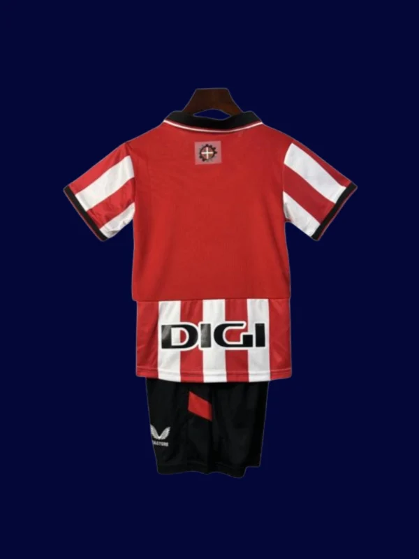 Athletic Bilbao Home Kids Kits 25/26 back view with number area for kids.