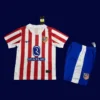 Atlético Madrid 25 26 kids home jersey front fans version with club crest