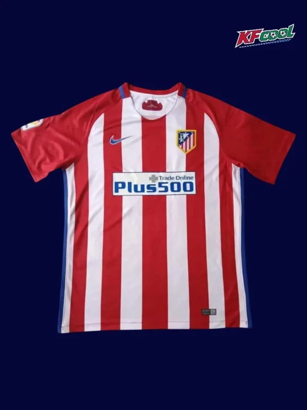 Atlético Madrid 2016 17 home retro style jersey front with modern vintage blend