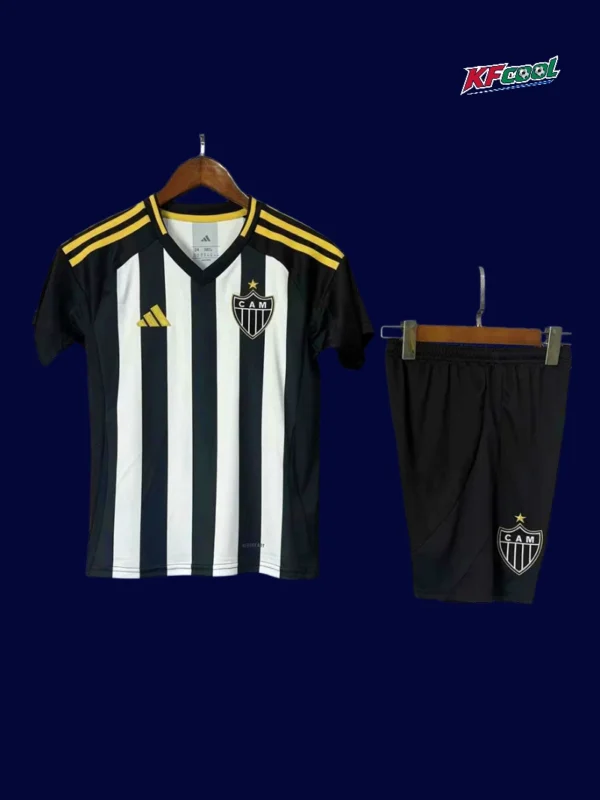 Atletico Mineiro home kids kits 25/26 front black white stripes