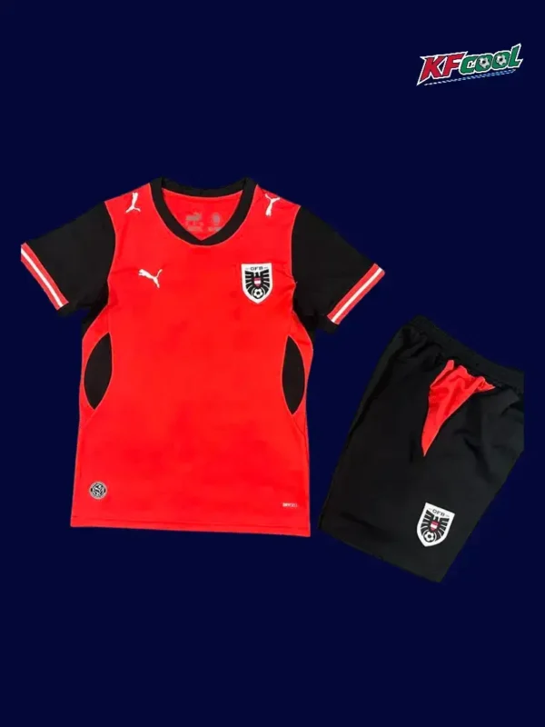 Austria home kids kit 26/27 fans front — child size, breathable