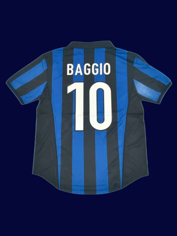 Baggio Inter Milan home retro jersey back 98/99 with #10, high-quality breathable design.