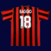 Baggio AC Milan home retro jersey back 96/97 with #18, high-quality breathable design.