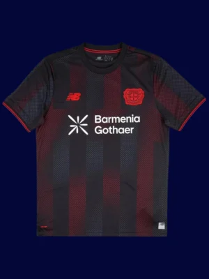 Bayer Leverkusen Home Jersey 25/26 Fans Version front with classic red-and-black stripes.