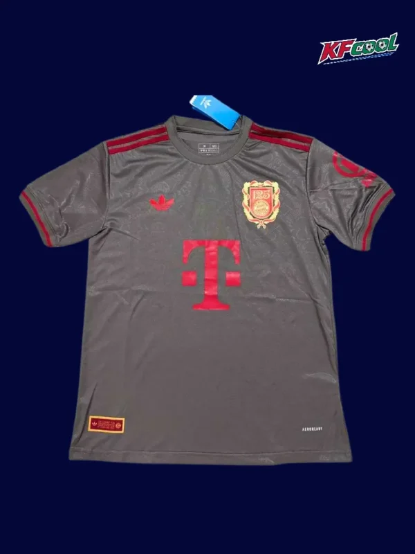 Bayern Munchen grey 125th anniversary jersey fans version front view