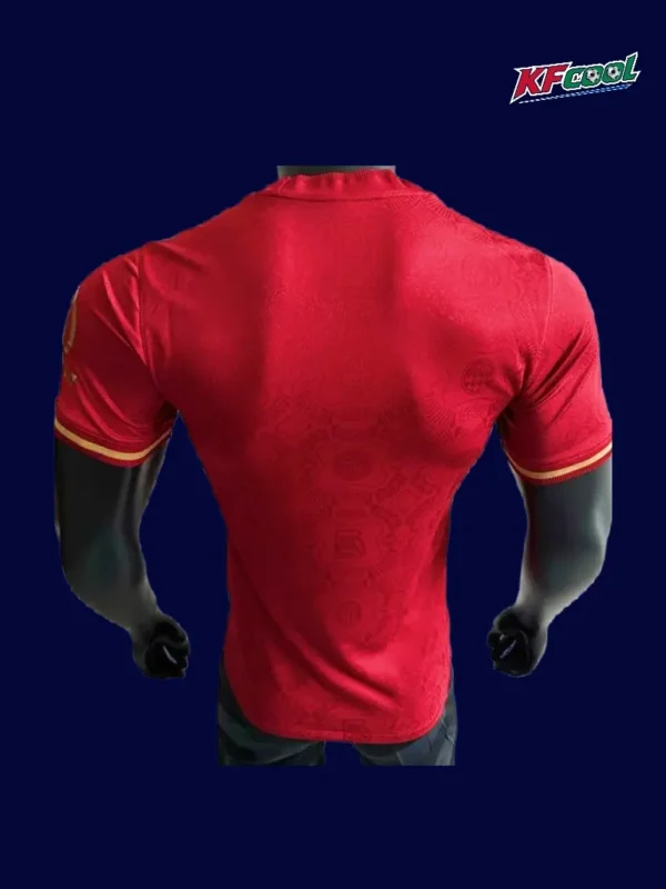 Bayern Munchen red 125th anniversary jersey player version back view