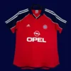 Bayern Munchen home classic retro jersey 2000/01 front red black vintage design