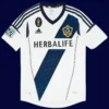 Beckham LA Galaxy home white retro jersey front 2012, high-quality breathable fan classic.