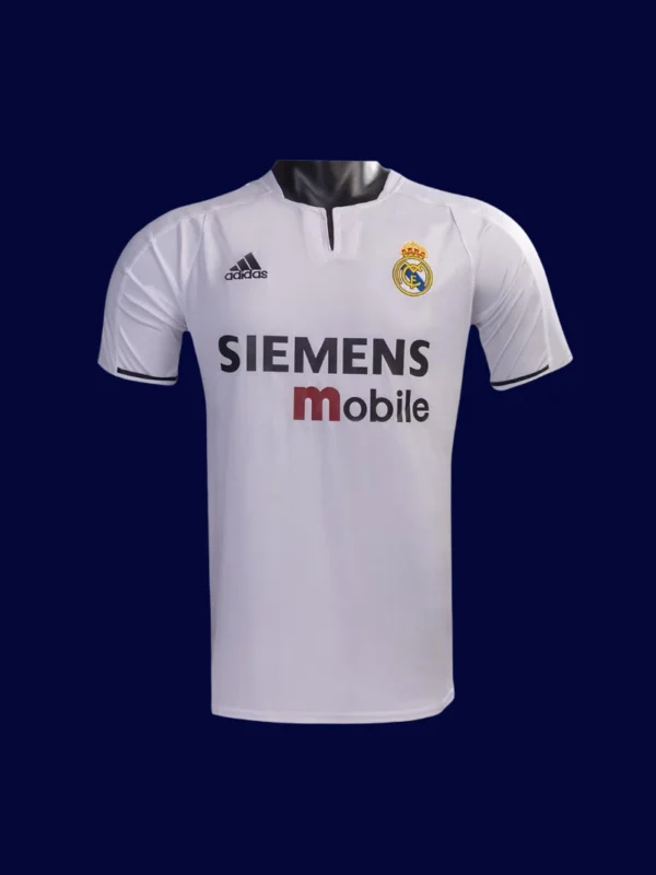 Beckham Real Madrid home white retro jersey front 03/04, high-quality breathable fan classic.