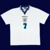 Beckham England home retro jersey front Euro Cup 1996, high-quality breathable fan classic.