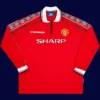 Beckham Manchester United home long sleeve retro jersey front 98/00, high-quality breathable fan classic.