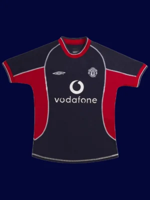 Beckham Manchester United third retro jersey front 00/01, high-quality breathable fan classic.