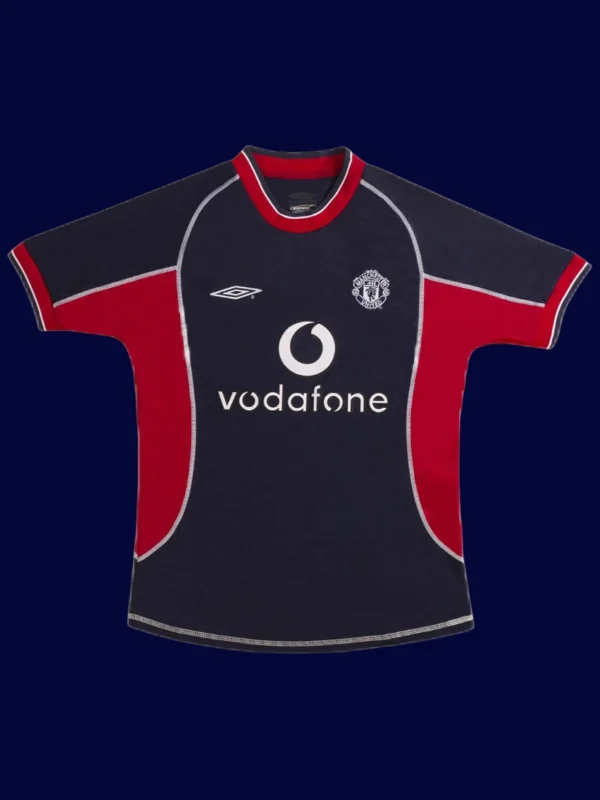 Beckham Manchester United third retro jersey front 00/01, high-quality breathable fan classic.
