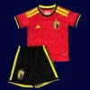 Belgium home red kids kit 26/27 fans front — child size, breathable