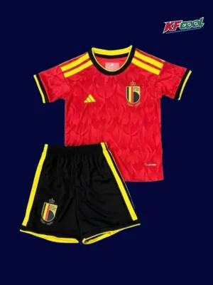 Belgium home red kids kit 26/27 fans front — child size, breathable