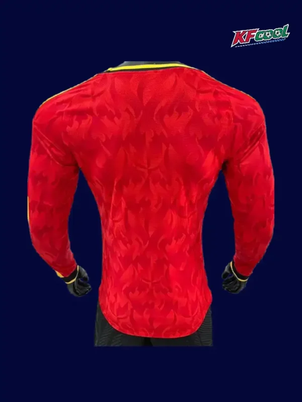 Belgium home red LS jersey 26/27 player back — ventilation panels
