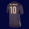 Bellingham England away jersey back 24/25 with #10, high-quality breathable design.