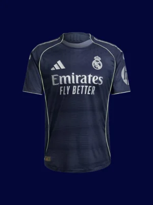 Bellingham Real Madrid away player jersey front 25/26, high-quality breathable fan gear.