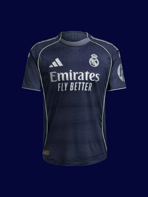 Bellingham Real Madrid away player jersey front 25/26, high-quality breathable fan gear.