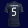 Bellingham Real Madrid away player jersey back 25/26 with #5, high-quality breathable design.