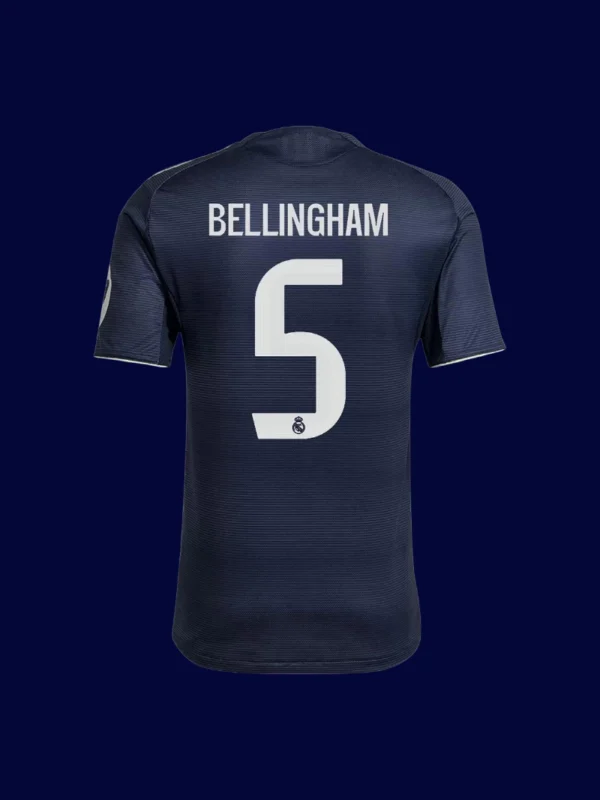 Bellingham Real Madrid away player jersey back 25/26 with #5, high-quality breathable design.