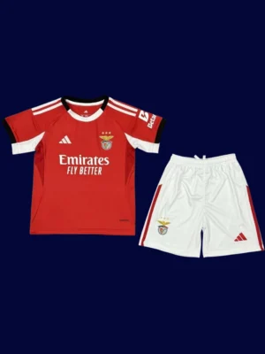 Benfica Home Kids kits 25/26 front lightweight breathable junior football shirt