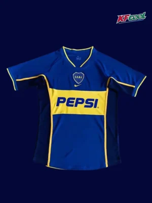 Boca Juniors home classic retro jersey 2002 front blue yellow stripes