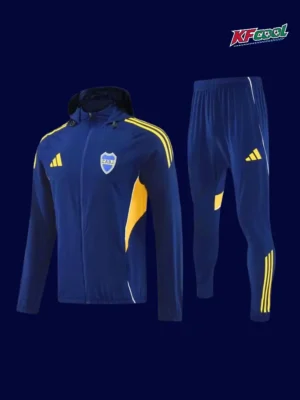 Boca Juniors royal blue hoodie jacket tracksuit 25/26 front view