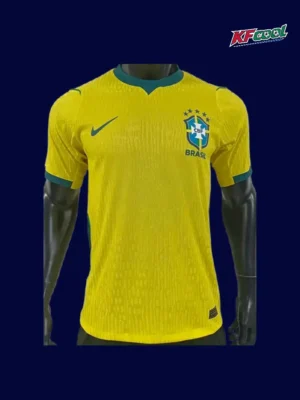 Brazil 26/27 home player jersey front — pro fit, yellow design