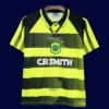 Celtic Glasgow away classic retro jersey 1996/97 front white green vintage stripes