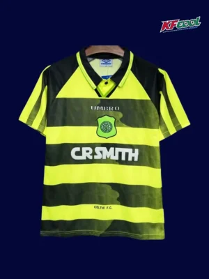 Celtic Glasgow away classic retro jersey 1996/97 front white green vintage stripes
