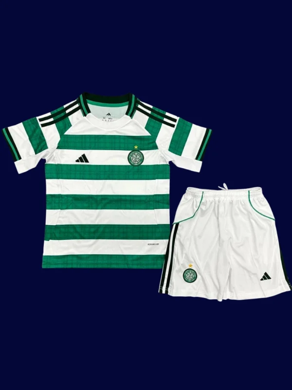 Celtic Glasgow Home Kids kits 25/26 front lightweight breathable junior football shirt