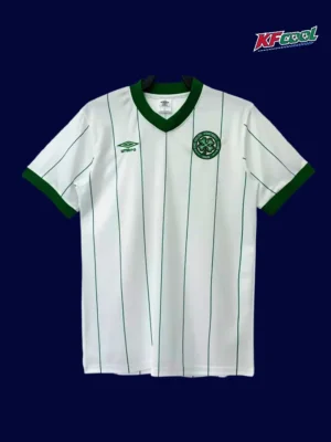 Celtic Glasgow white classic retro jersey 1984/86 front clean white design