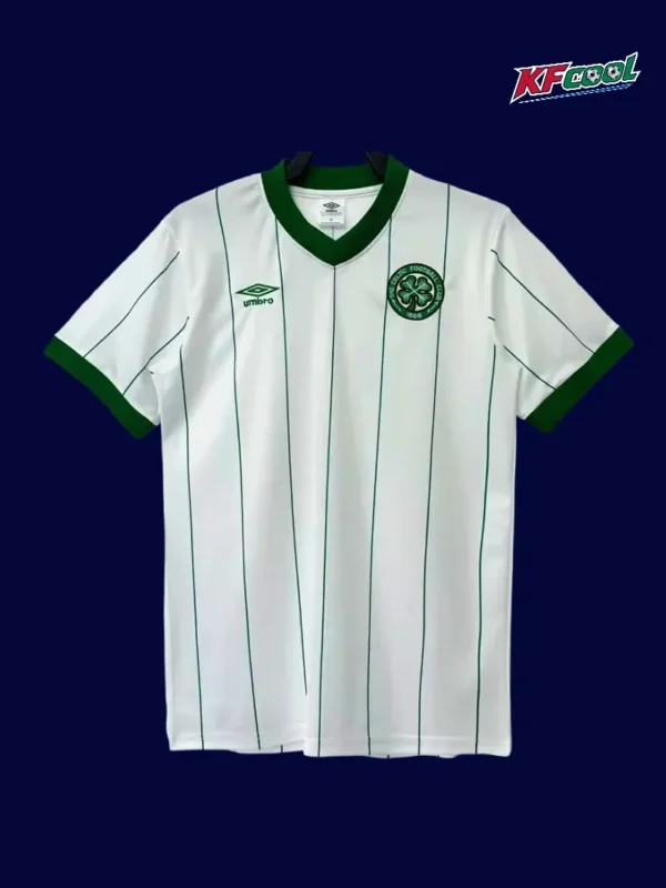 Celtic Glasgow white classic retro jersey 1984/86 front clean white design