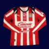 Chivas home jersey long sleeve 25/26 fans version front red white stripes