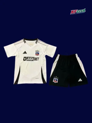 Colo Colo 25/26 kids home white kit front breathable