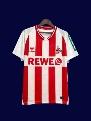 Cologne Home Jersey 25/26 Fans Version front with classic red-and-white stripes and club badge.