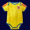 Colombia home yellow babysuit 26/27 front — infant crawl suit, soft fabric