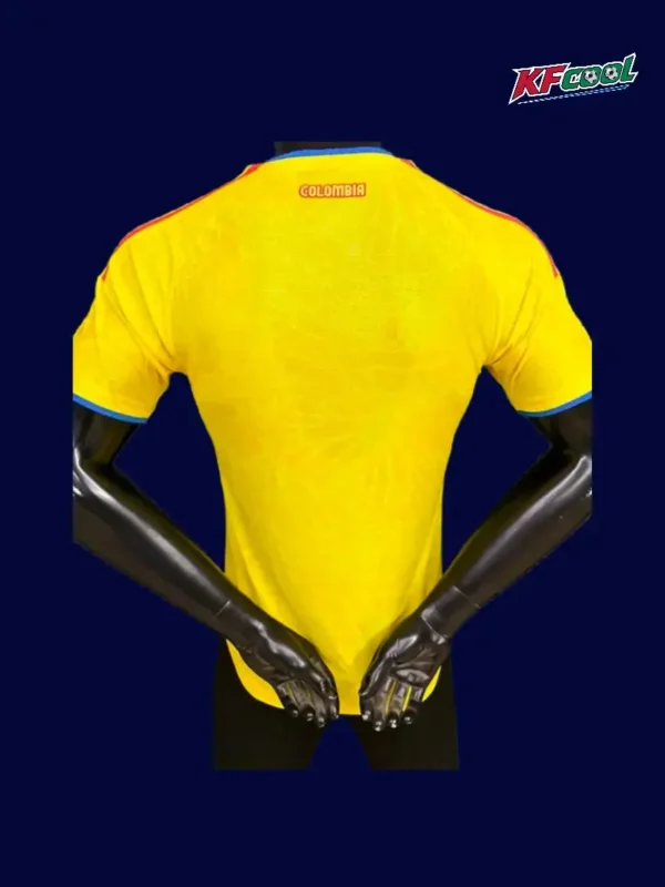 Colombia 26/27 home player jersey back — lightweight performance panel