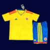 Colombia home yellow kids kit 26/27 fans front — child size, breathable