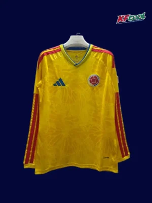 Colombia home yellow LS jersey 26/27 fans front — breathable, long sleeve