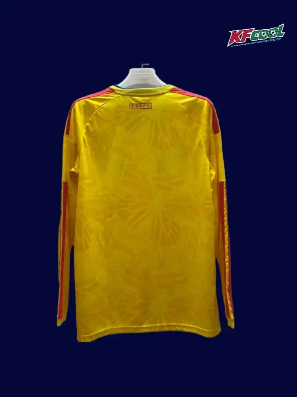 Colombia home yellow LS jersey 26/27 fans back with seam detail