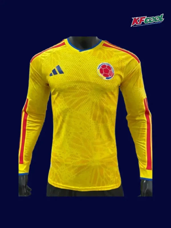 Colombia home yellow LS jersey 26/27 player front — long sleeve, performance fit