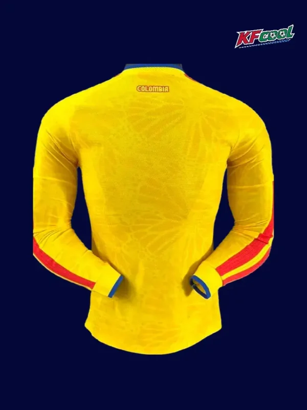 Colombia home yellow LS jersey 26/27 player back — ventilation panels