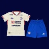 Cruz Azul away white kids kits 25/26 front white blue design