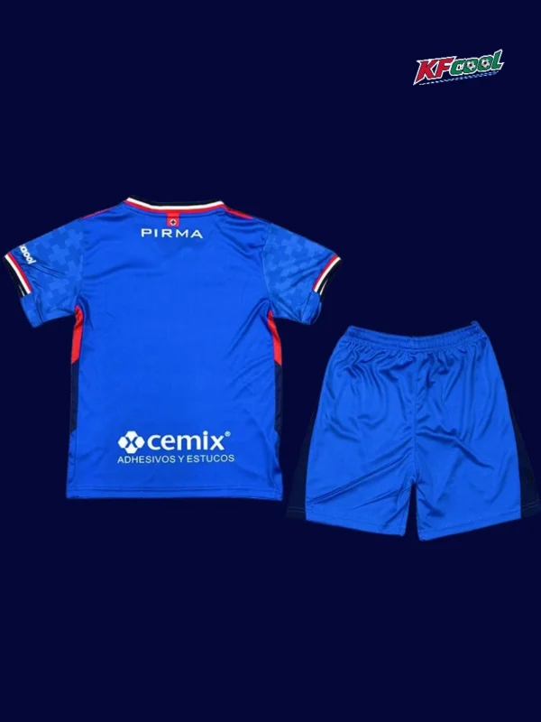 Cruz Azul home blue kids kits 25/26 back view