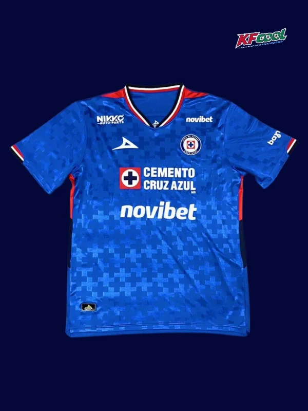 Cruz Azul home jersey 25/26 fans version front blue white stripes